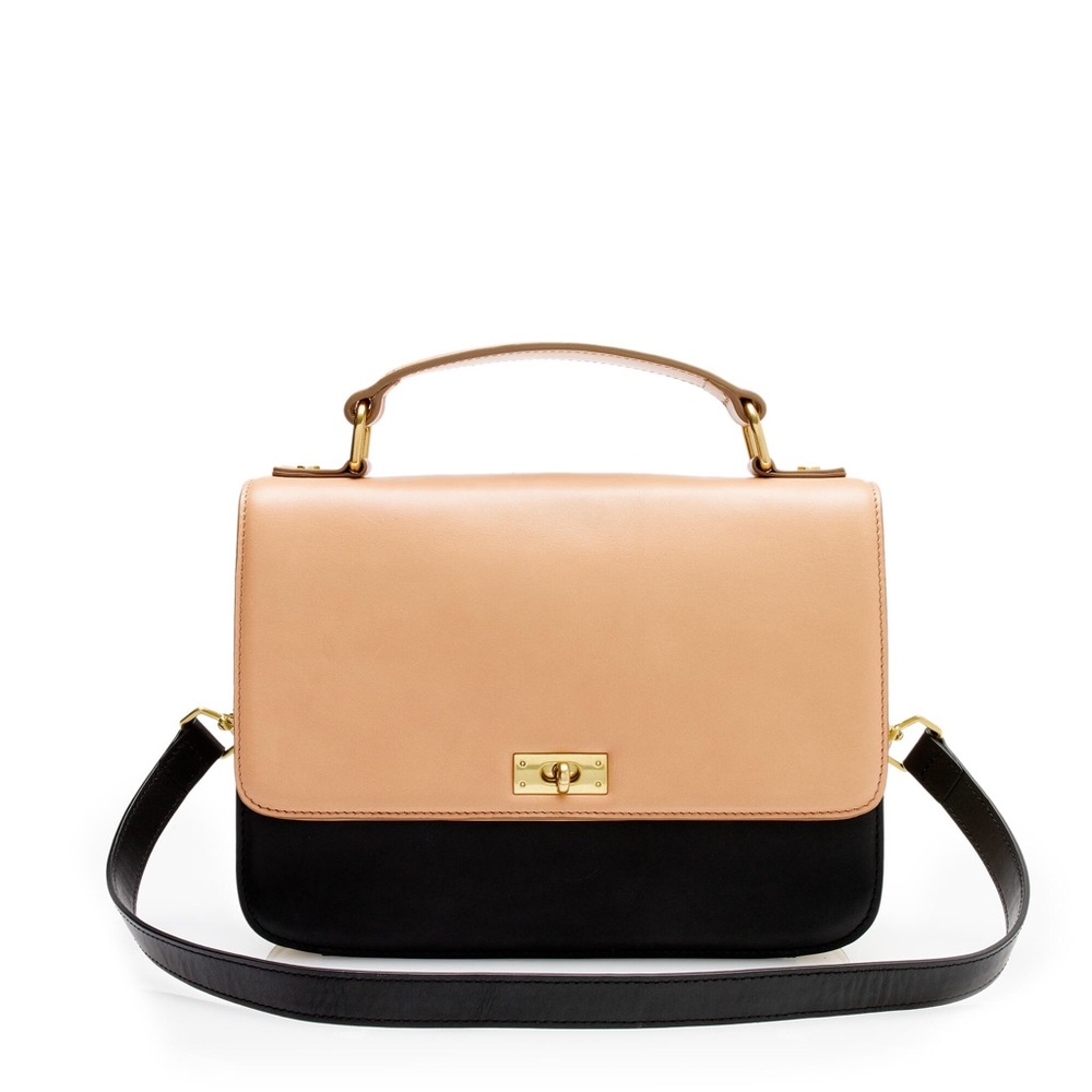 NWT Edie Purse Tricolore Colorblock Tan & Black